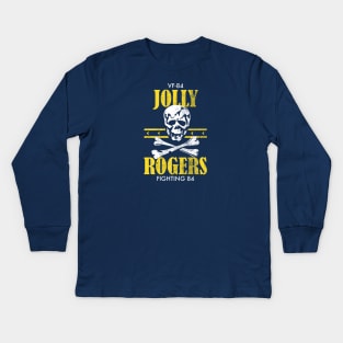 VF-84 Jolly Rogers (distressed) Kids Long Sleeve T-Shirt